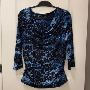 💙🖤 Style&Co Women’s Large 3/4 Sleeve Glimmer Top